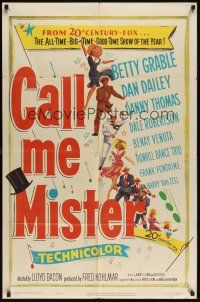 8e136 CALL ME MISTER 1sh '51 cool image of Betty Grable, Dan Dailey & cast!