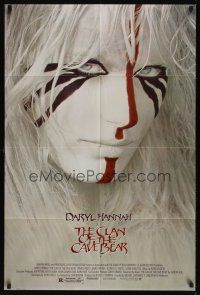 8e166 CLAN OF THE CAVE BEAR 1sh '86 fantastic image of Daryl Hannah in cool tribal make up!