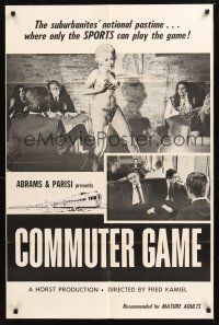 8e182 COMMUTER GAME 1sh '69 Fred Kamiel, image of sexy stripper in nightclubl