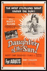 8e208 DAUGHTER OF THE SUN 1sh '62 Herschell Lewis, Rusty Allen, nudes!