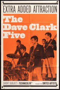8e209 DAVE CLARK 5 1sh '65 rock & roll short subject, great image of band!