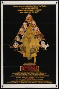 8e218 DEATH ON THE NILE 1sh '78 Peter Ustinov, Agatha Christie, great Richard Amsel art!