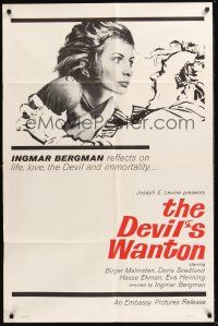 8e230 DEVIL'S WANTON 1sh '62 Ingmar Bergman, Birger Malmsten, Doris Svedlund!