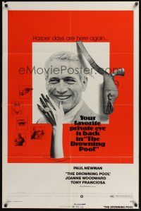 8e258 DROWNING POOL 1sh '75 cool image of Paul Newman as private eye Lew Harper!