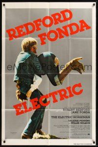 8e274 ELECTRIC HORSEMAN int'l 1sh '79 Sydney Pollack, great image of Robert Redford & Jane Fonda!