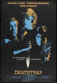 8e220 DEATHTRAP English 1sh '82 cool different art of Chris Reeve, Michael Caine & Dyan Cannon!