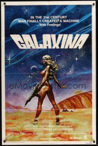 8e334 GALAXINA style A 1sh '80 great sci-fi art of sexy Dorothy Stratten by Robert Tanenbaum!
