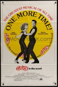 8e356 GREASE 1sh R80 close up of John Travolta & Olivia Newton-John in a most classic musical!