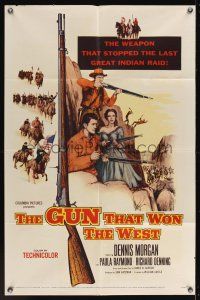 8e364 GUN THAT WON THE WEST 1sh '55 Dennis Morgan uses the 1st repeating rifles to stop Indians!