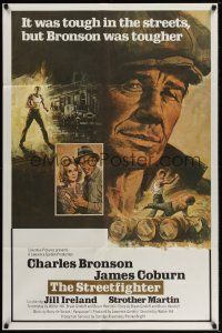 8e372 HARD TIMES int'l 1sh '75 Walter Hill, Dippel art of Charles Bronson, The Streetfighter!