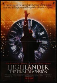 8e397 HIGHLANDER 3 advance 1sh '95 Christopher Lambert, chosen to protect all that is good!