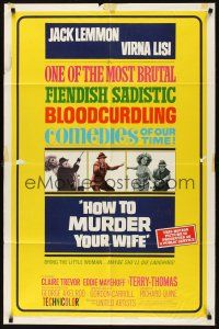 8e414 HOW TO MURDER YOUR WIFE style B 1sh '65 Jack Lemmon, Virna Lisi, the most sadistic comedy!