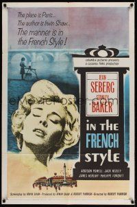 8e433 IN THE FRENCH STYLE 1sh '63 art of sexy Jean Seberg in Paris, written by Irwin Shaw!