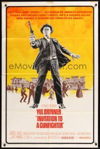 8e444 INVITATION TO A GUNFIGHTER 1sh '64 vicious killer Yul Brynner brings a town to its knees!