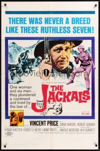 8e451 JACKALS 1sh '67 Vincent Price plundering in South Africa with ruthless companions!