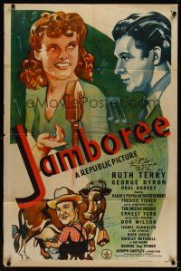 8e453 JAMBOREE signed 1sh '44 by Ruth Terry, radio shows w/Ernest Tubb & his Texas Troubadours!