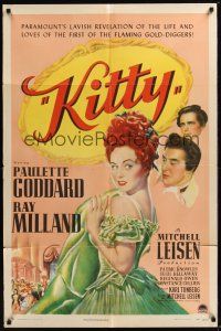 8e476 KITTY style A 1sh '45 art of pretty Paulette Goddard & Ray Milland in historical England!