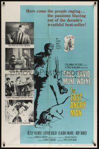 8e484 LAST ANGRY MAN 1sh '59 Paul Muni is a dedicated doctor from the slums exploited by TV!