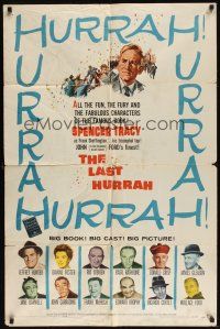 8e491 LAST HURRAH 1sh '58 John Ford, art of Spencer Tracy, portraits of 12 top cast members!