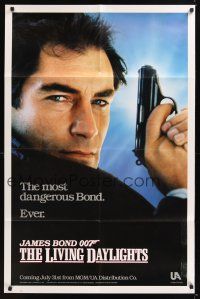 8e510 LIVING DAYLIGHTS teaser 1sh '87 Timothy Dalton as the most dangerous James Bond ever!