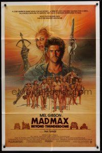 8e527 MAD MAX BEYOND THUNDERDOME 1sh '85 art of Mel Gibson & Tina Turner by Richard Amsel!