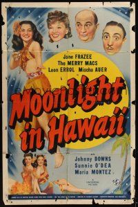 8e576 MOONLIGHT IN HAWAII 1sh '41 sexy Jane Frazee, Leon Erroll, Mischa Auer!