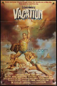 8e607 NATIONAL LAMPOON'S VACATION 1sh '83 sexy exaggerated art of Chevy Chase by Boris Vallejo!