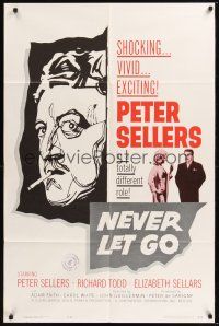 8e613 NEVER LET GO 1sh '62 Peter Sellers in a totally different role, sexy Elizabeth Sellars