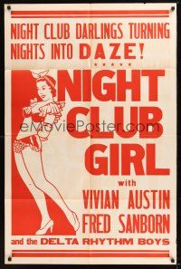 8e616 NIGHT CLUB GIRL 1sh '44 Vivian Austin, great artwork of sexy dancer!