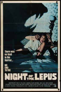 8e622 NIGHT OF THE LEPUS int'l 1sh '72 cool shadowy monster art, there was no limit to the horror!