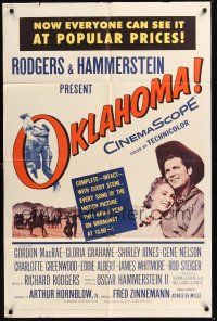 8e636 OKLAHOMA 1sh '56 Gordon MacRae, Shirley Jones, Rodgers & Hammerstein musical!