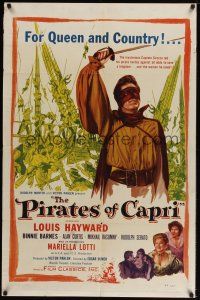 8e668 PIRATES OF CAPRI 1sh '49 Edgar Ulmer, Louis Hayward fights for his Queen and his country!