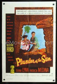 8e672 PLUNDER OF THE SUN 1sh '53 Glenn Ford, Diana Lynn, a sin-strewn terror-trek!