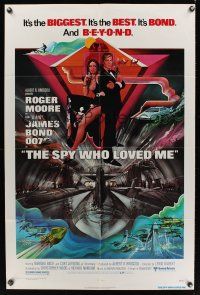 8e813 SPY WHO LOVED ME 1sh '77 great art of Roger Moore as James Bond 007 by Bob Peak!