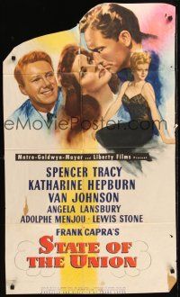8e825 STATE OF THE UNION 1sh '48 Capra, art of Spencer Tracy, Kate Hepburn & Angela Lansbury!