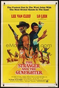 8e832 STRANGER & THE GUNFIGHTER 1sh '76 Ken Barr art of Lee Van Cleef, Lo Lieh & sexy girls!