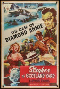8e837 STRYKER OF THE YARD stock 1sh 1950s Clifford Evans, the Case of Diamond Annie!