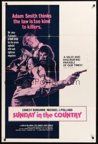 8e843 SUNDAY IN THE COUNTRY int'l 1sh '74 Ernest Borgnine, screen explodes with righteous vengeance