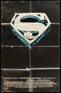 8e848 SUPERMAN foil advance 1sh '78 comic book hero Christopher Reeve, Gene Hackman