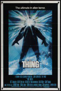 8e880 THING new credit 1sh '82 John Carpenter, cool sci-fi horror art, the ultimate in alien terror