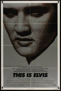 8e884 THIS IS ELVIS 1sh '81 Elvis Presley rock 'n' roll biography, portrait of The King!