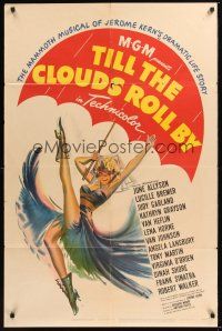 8e895 TILL THE CLOUDS ROLL BY style C 1sh '46 great art of sexy dancing girl with umbrella!