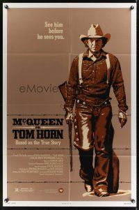 8e901 TOM HORN 1sh '80 they couldn't bring enough men to bring Steve McQueen down!