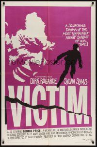 8e952 VICTIM 1sh '62 homosexual Dirk Bogarde is blackmailed, directed by Basil Dearden!