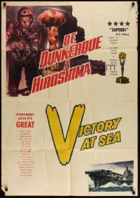 8e953 VICTORY AT SEA 1sh '54 WWII military documentary, cool artwork!