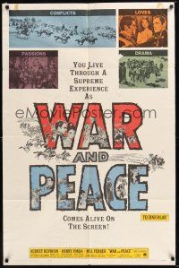 8e963 WAR & PEACE 1sh R63 Audrey Hepburn, Henry Fonda & Mel Ferrer, Leo Tolstoy epic!
