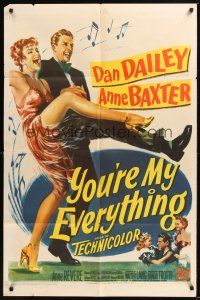 8e994 YOU'RE MY EVERYTHING 1sh '49 full-length romantic art of dancing Dan Dailey and Anne Baxter!
