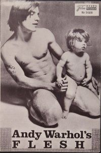 8g433 ANDY WARHOL'S FLESH Austrian program '70 naked Joe Dallesandro & infant + different images!