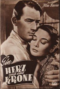 8g516 ROMAN HOLIDAY Austrian program '54 different images of Audrey Hepburn & Gregory Peck!