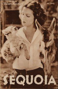 8g107 SEQUOIA Austrian program '35 pretty Jean Parker holding wild animals, different images!